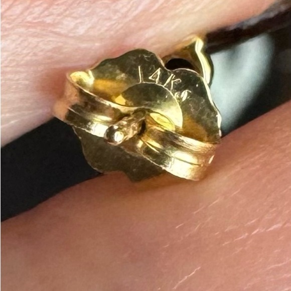 Rachel Lynn by Corri Lynn 14k Yellow Gold and Black Spinel Earrings. - Picture 3 of 6